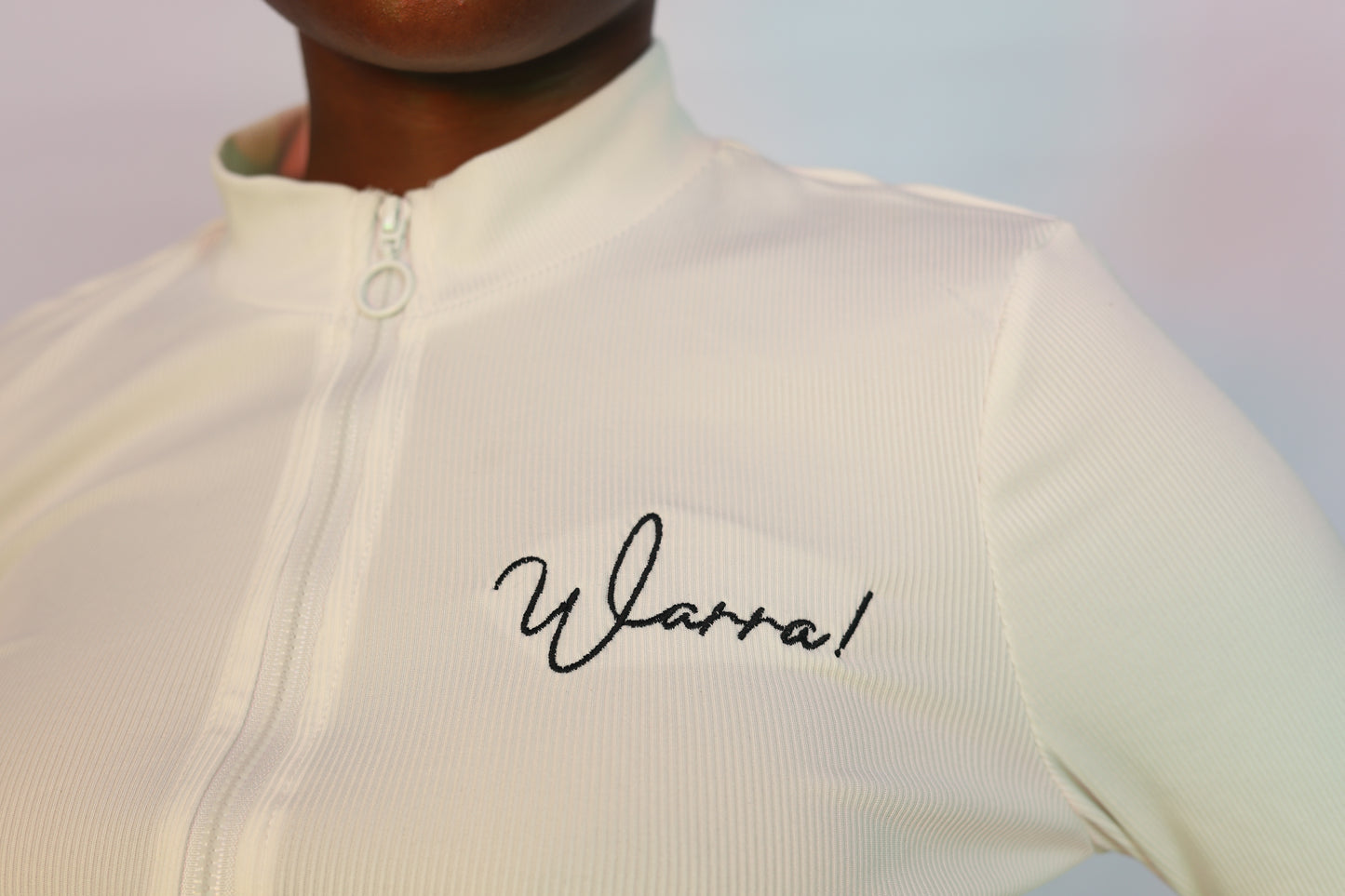 WARRA Long Sleeve Zip Crop – White