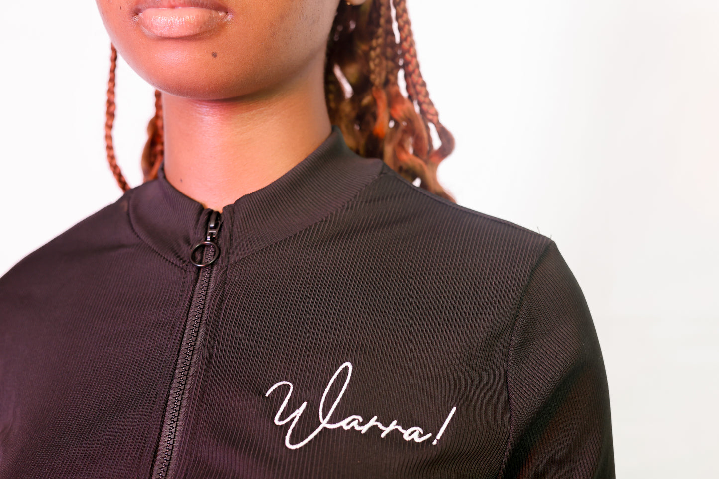 WARRA Long Sleeve Zip Crop – Black